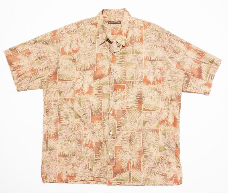 Tori Richard Hawaiian Shirt Men's XL Cotton Lawn Floral Palm Geometric Aloha