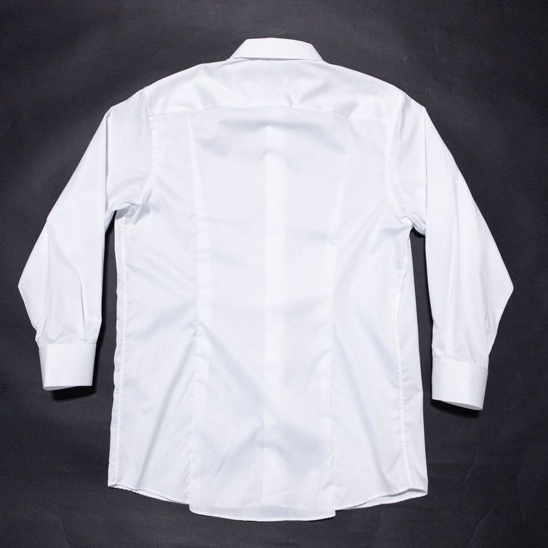Eton Contemporary Dress Shirt Men's 17/43 Solid White Long Sleeve Button-Up