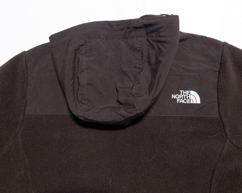 The North Face Denali Jacket Women's Small Hooded Full Zip Polartec Dark Brown