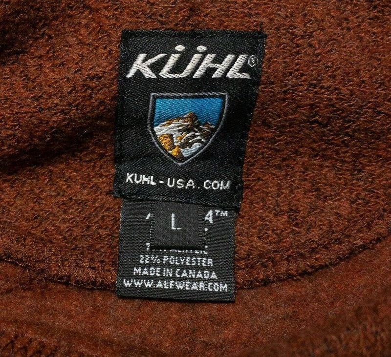 Kuhl Alfpaca Fleece Sweater Men's Large Jacket Pullover Turtleneck Brown/Red
