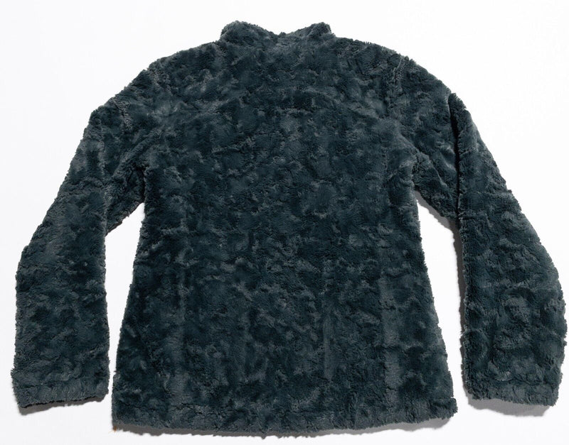 The North Face Reversible Jacket Women's Medium Zip Fuzzy Fleece Sherpa Green