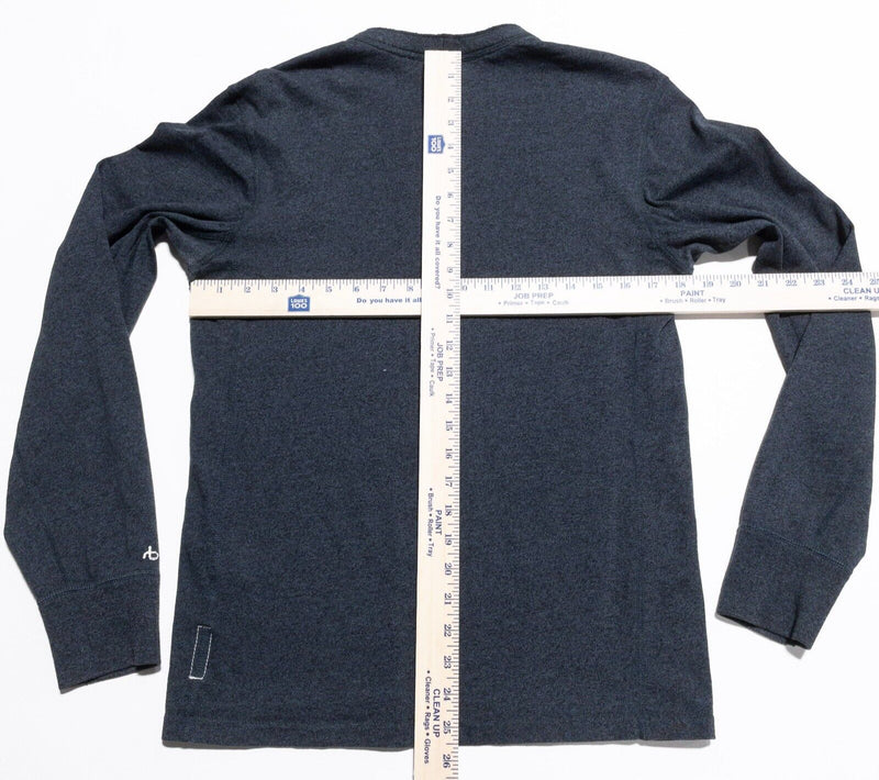 rag & bone Henley Shirt Men's Small Long Sleeve 3-Button Gray/Blue Handmade