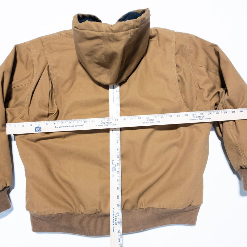 Walls Workwear Jacket Men's XL Duck Canvas Full Zip Fleeced Lined Hooded Brown