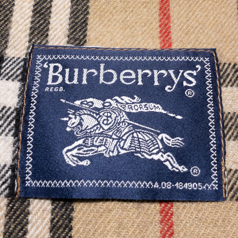 Vintage Burberry Suede Jacket Fits Men's L/XL Brown Lined Button-Front Quilted