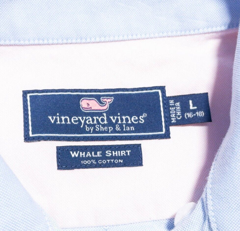 Vineyard Vines Whale Shirt Boys Large (16-18) Colorblock Long Sleeve Preppy Logo
