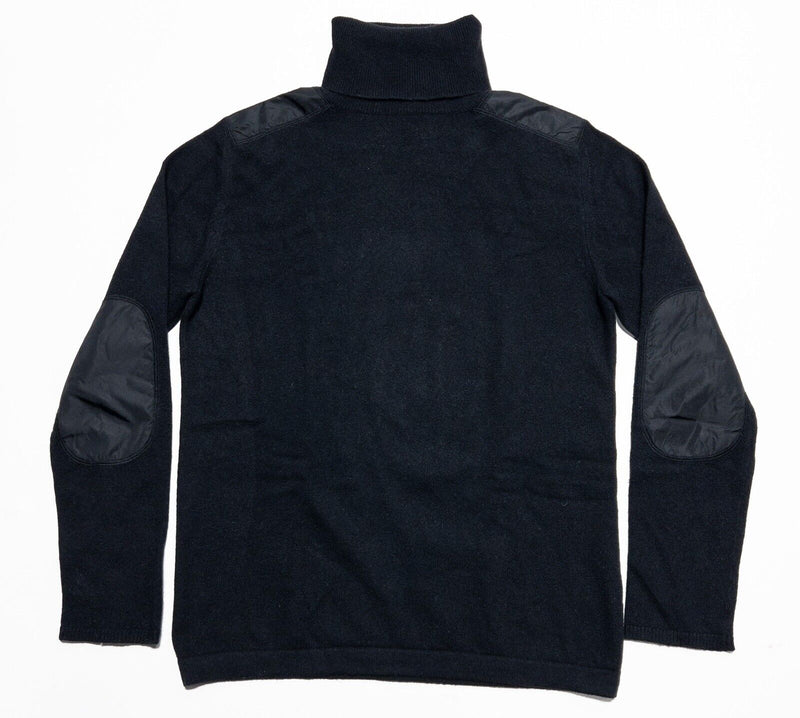 Burberry Cashmere Sweater Women's Medium Turtleneck Pullover Elbow Pads Black