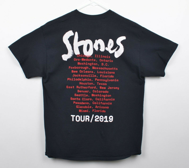 Rolling Stones Men's Sz Large Tour 2019 Band Double-Sided Red Tongue T-Shirt