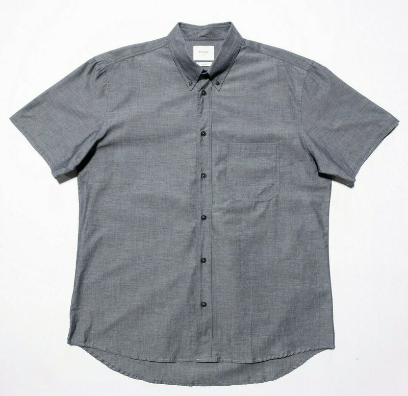 Billy Reid Large Standard Shirt Men's Short Sleeve Button-Down Gray