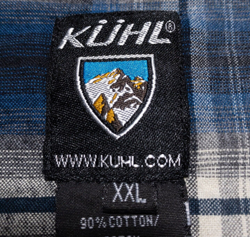 Kuhl Pearl Snap Shirt Men's 2XL Plaid Black Blue Western Outdoor Casual