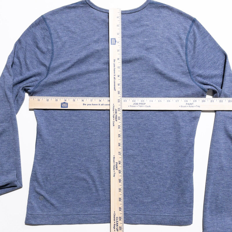 Lululemon Henley Shirt Men's Fits M/L Blue 2-Button Long Sleeve Stretch Casual