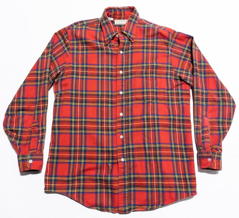 Vintage L.L. Bean Flannel Shirt Men's Medium 80s Long Sleeve Red Plaid USA