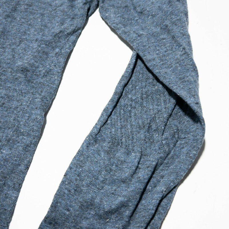 Billy Reid Henley Shirt Blue Linen Blend Italy Long Sleeve Men's Medium
