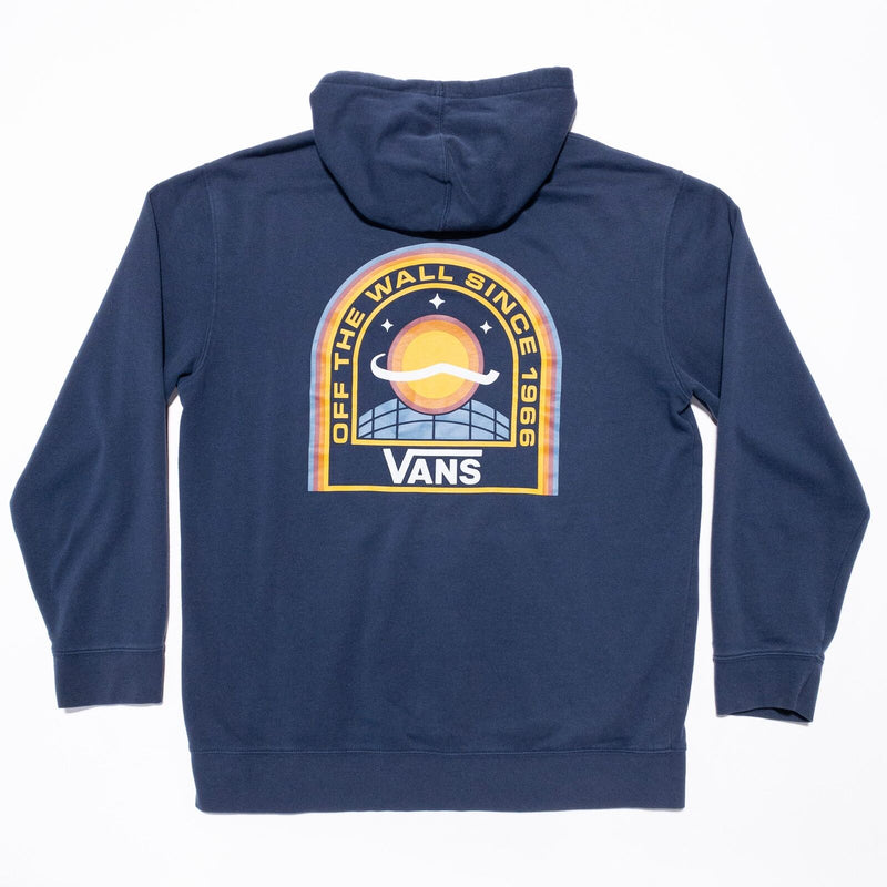 Vans Hoodie Men's XL Pullover Sweatshirt Navy Blue Graphic Moon Space Skater