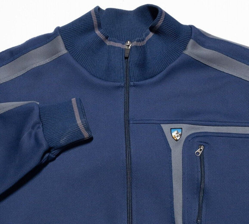 Kuhl Track Jacket Men's Large Full Zip Blue Outdoor Hiking Casual Trak Jacket