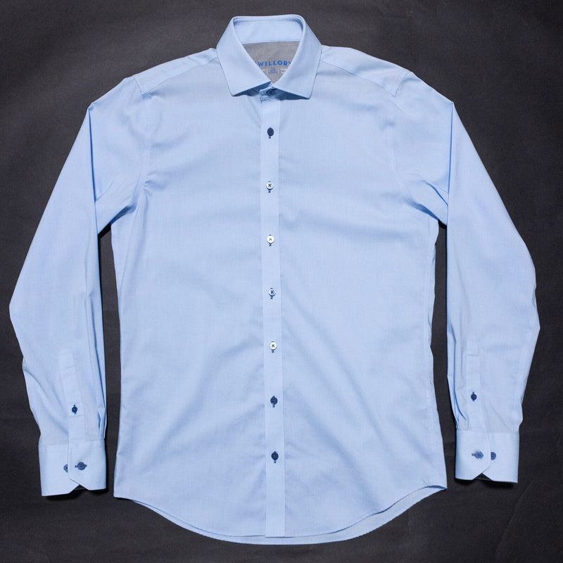 Twillory Shirt Men's 15.5 34/35 Tailored Fit Performance Light Blue Stretch