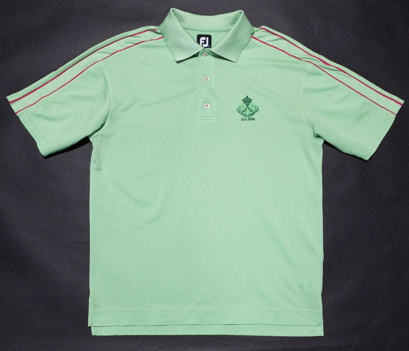 FootJoy Golf Shirt Men's Large Royal Dublin GC Green Performance Wicking