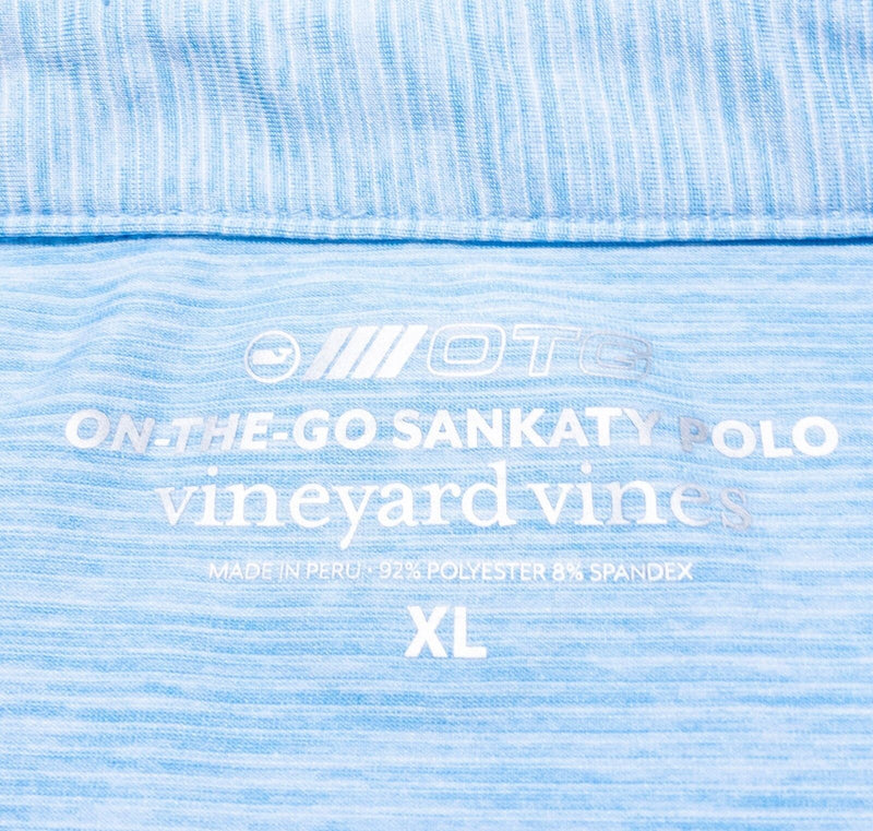 Vineyard Vines Performance Polo XL Men's Shirt On-The-Go Sankaty Wicking Blue