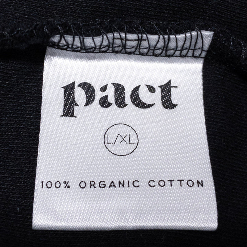 Pact Open Front Cardigan Women Large/XL Solid Black Cozy Airplane Organic Cotton