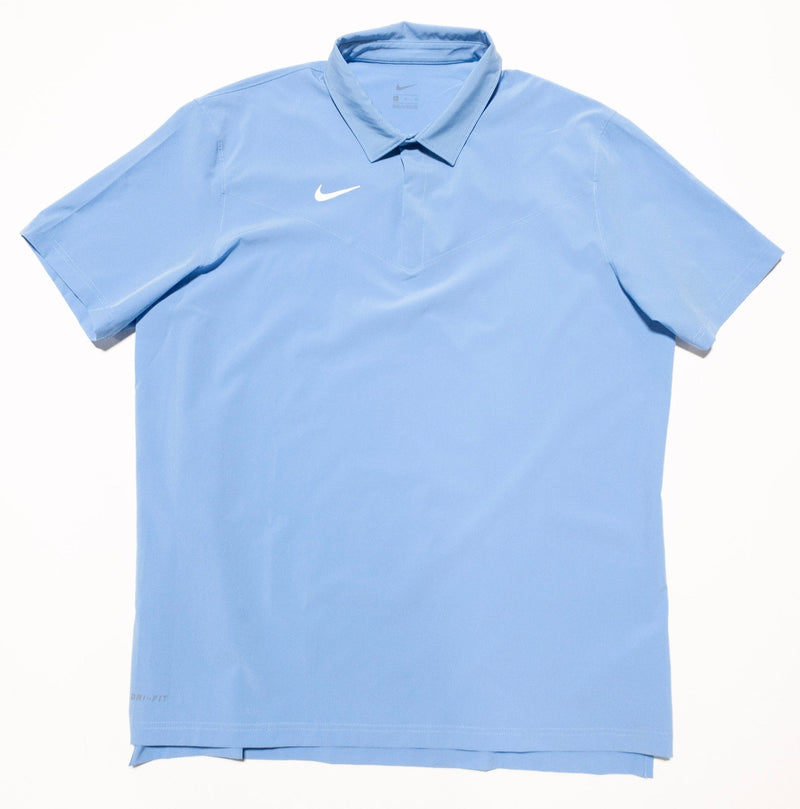 Nike UV Collegiate Polo Men's XL Coach Sideline Solid Light Blue Wicking Stretch