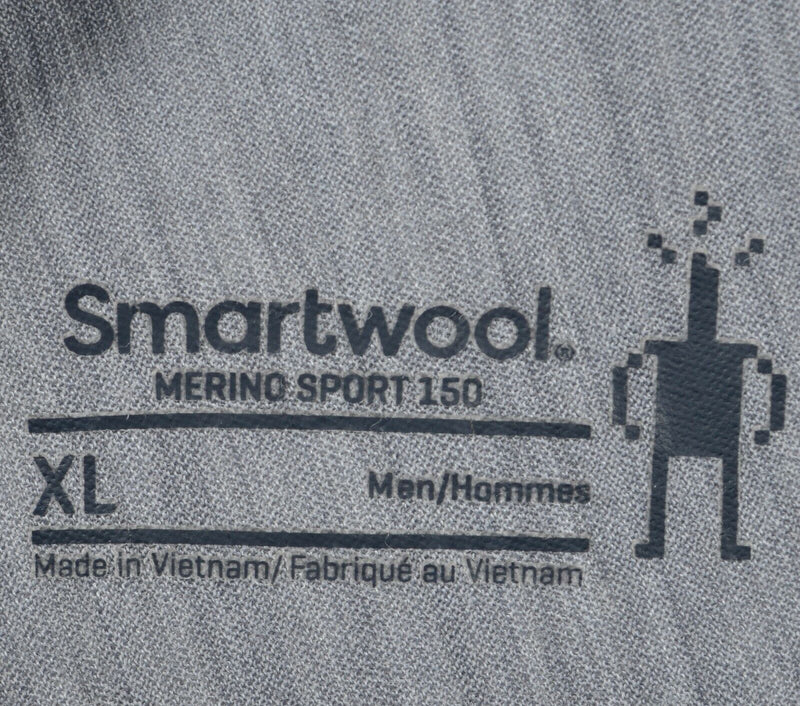 Smartwool Men's XL Merino Sport 150 Heather Gray Hiking Short Sleeve Polo Shirt