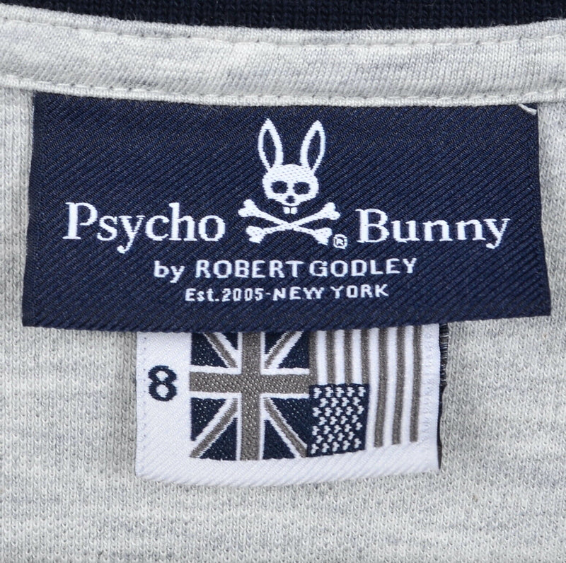 Psycho Bunny Men's 8 (2XL) Heather Gray Contrast Collar Bunny Logo Polo Shirt