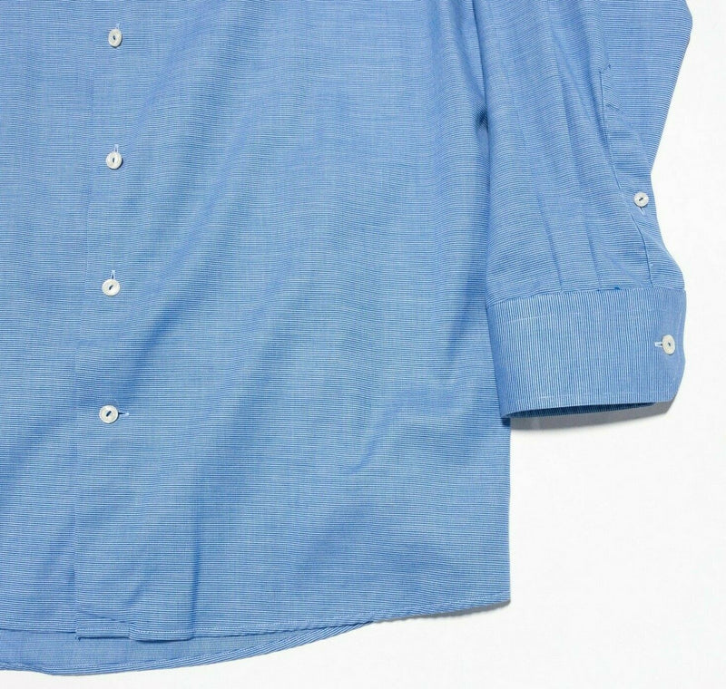Eton Contemporary Men's 16.5/Large Dress Shirt Blue Houndstooth