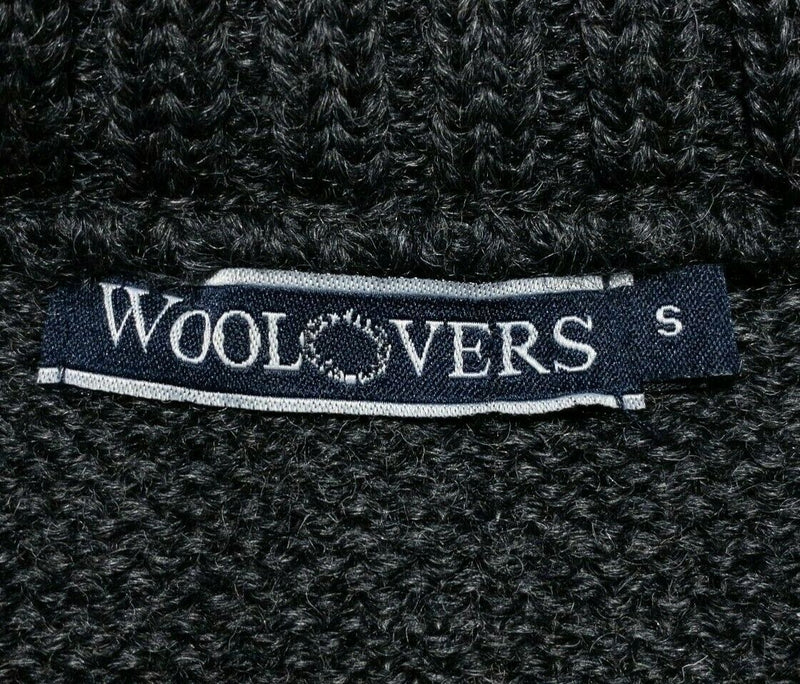 Woolovers Men's Small 100% British Wool Gray Heavy Fisherman Crewneck Sweater