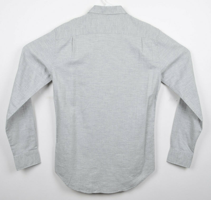 Bonobos Men's Small Long Slim Heather Gray Cutaway Collar Flannel Shirt