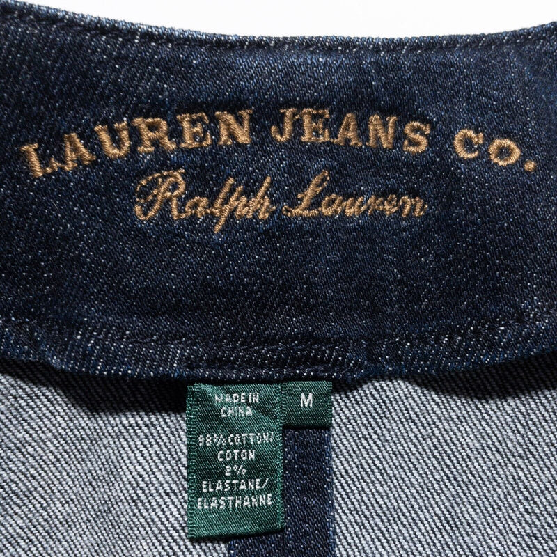 Ralph Lauren Denim Vest Women's Medium Blue 8-Button Lauren Jeans Co. Indigo