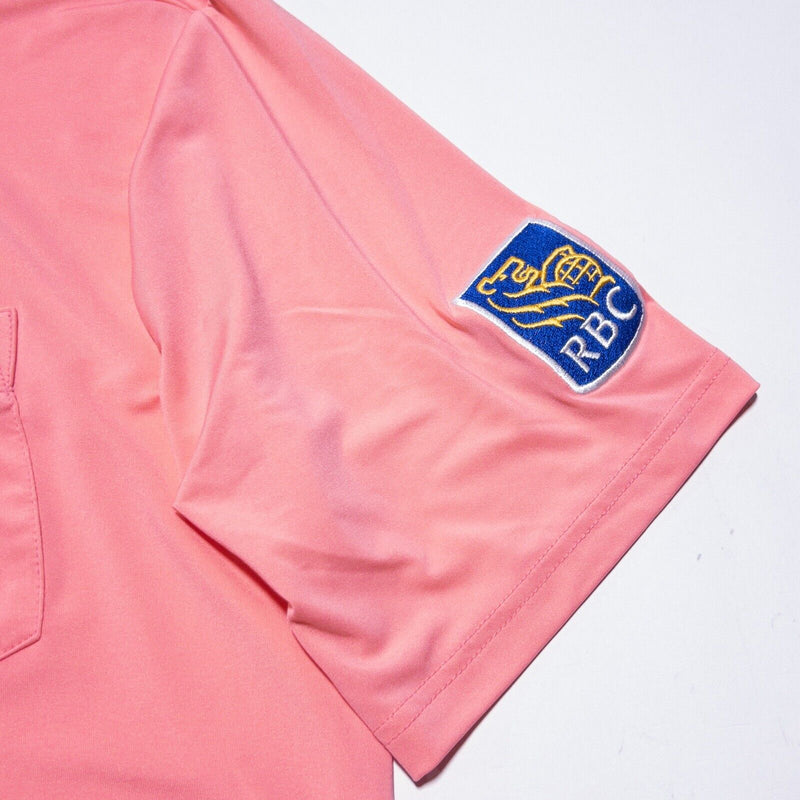 G-Mac by Kartel Golf Polo Men's Medium Tour Issue Logo Collar Peach Pink Wicking
