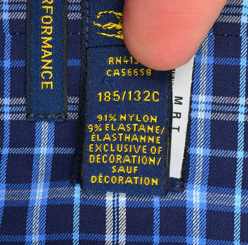 Polo Ralph Lauren Performance Men 2XLT (2XL Tall) Nylon Wicking Blue Plaid Shirt