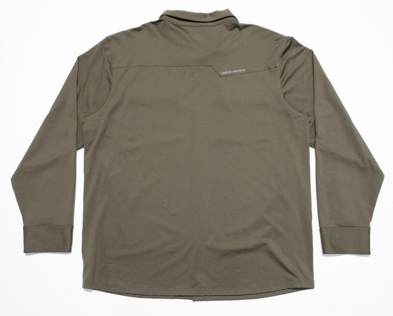 Under Armour 3XL Shirt Men's ColdGear Long Sleeve Olive Green Wicking Stretch