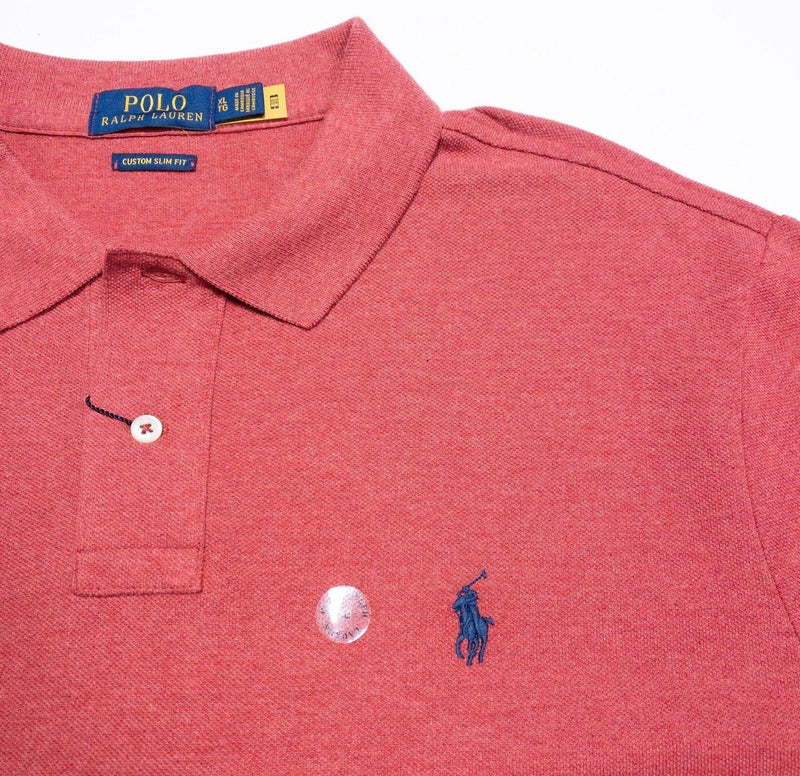 Polo Ralph Lauren XL Slim Fit Men's Polo Shirt Red Short Sleeve Pony Preppy