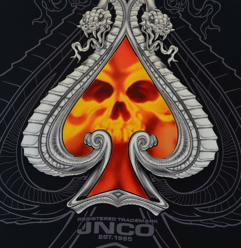 Vtg 90s JNCO Men’s Sz Medium Skull Flames Spades Skate Street Shirt