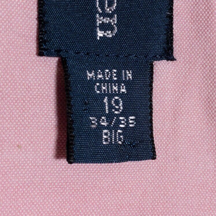 Polo Ralph Lauren Dress Shirt Men's 19-34/35 (3XL) Big Solid Pink Button-Down