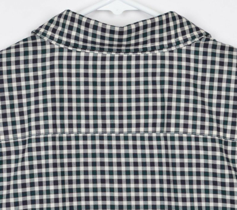 Rodd & Gunn Men's Sz XL Green Black Micro-Check Plaid Logo Long Sleeve Shirt