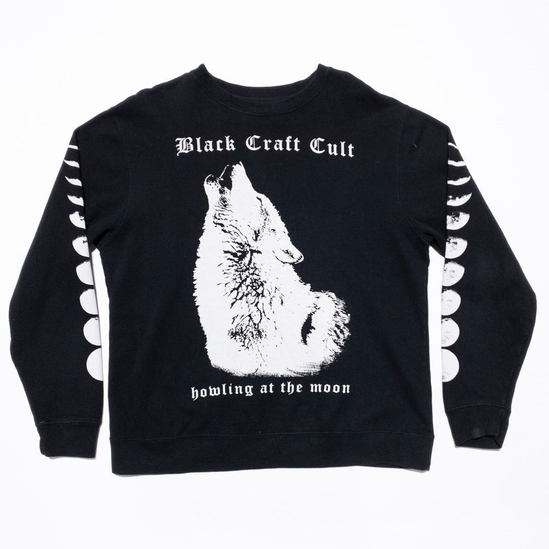 Black Craft Cult Sweatshirt Men's Fits XL Howling At the Moon Wold Black Sleeve