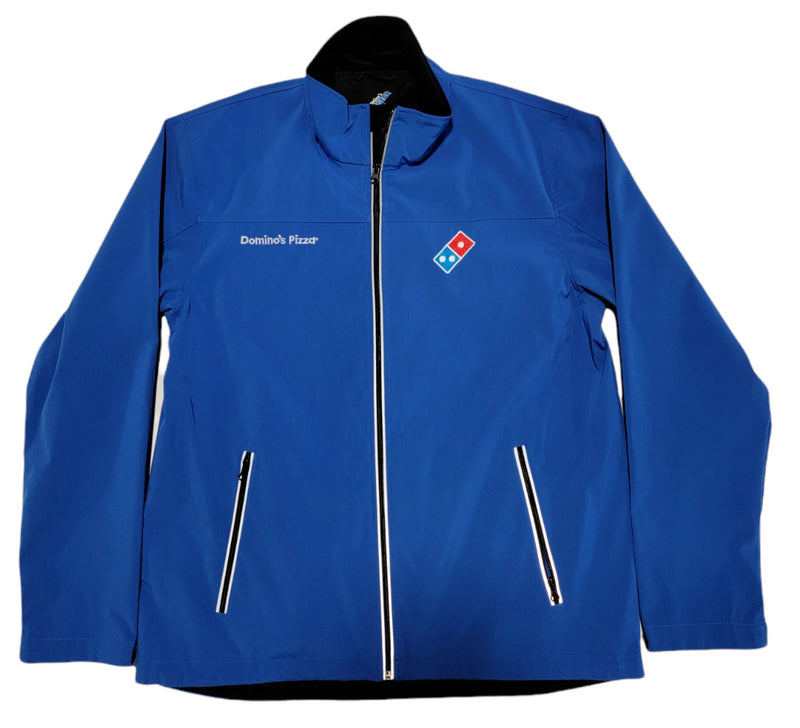 Domino's Pizza Delivery Jacket Men's Large Employee Uniform Blue Full Zip