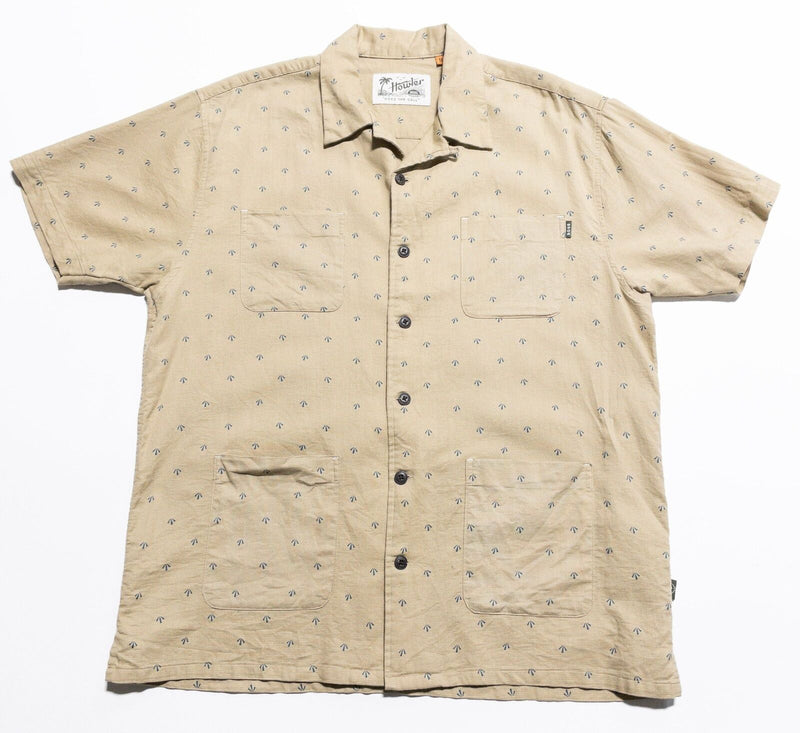 Howler Brothers Shirt Men's Medium Button-Up Sunset Scout Arrowhead Guayabera