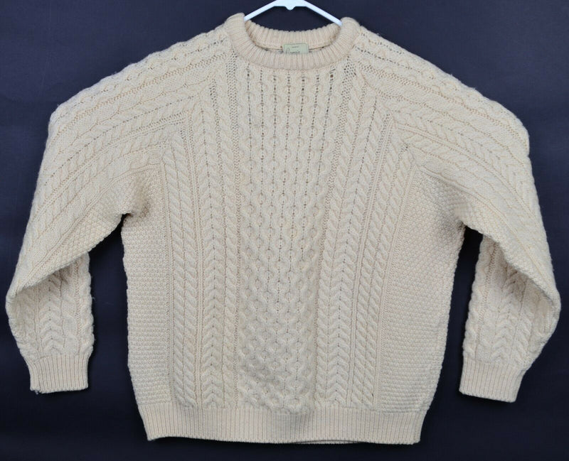 Carraig Donn Women's 44 (Large) Irish Fisherman Aran Cable-Knit Wool Sweater