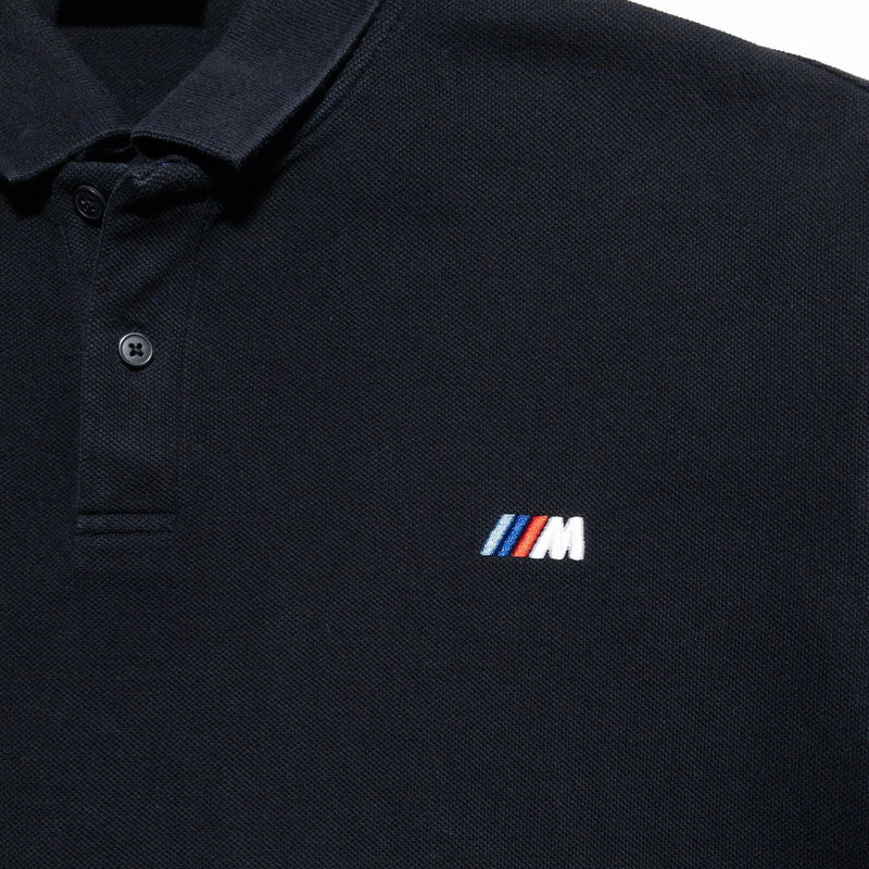 BMW M3 Polo Shirt Men's XL Solid Black Short Sleeve Cars Racing Auto