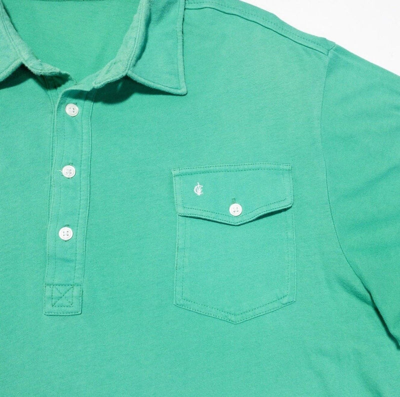 Criquet Polo XXL Men's Shirt Short Sleeve Pocket Solid Green Embroidered Logo