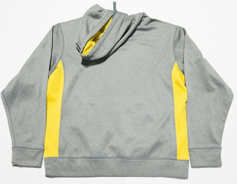 Nike Livestrong Men's Medium Therma-Fit Gray Yellow Pullover Hooded Sweatshirt