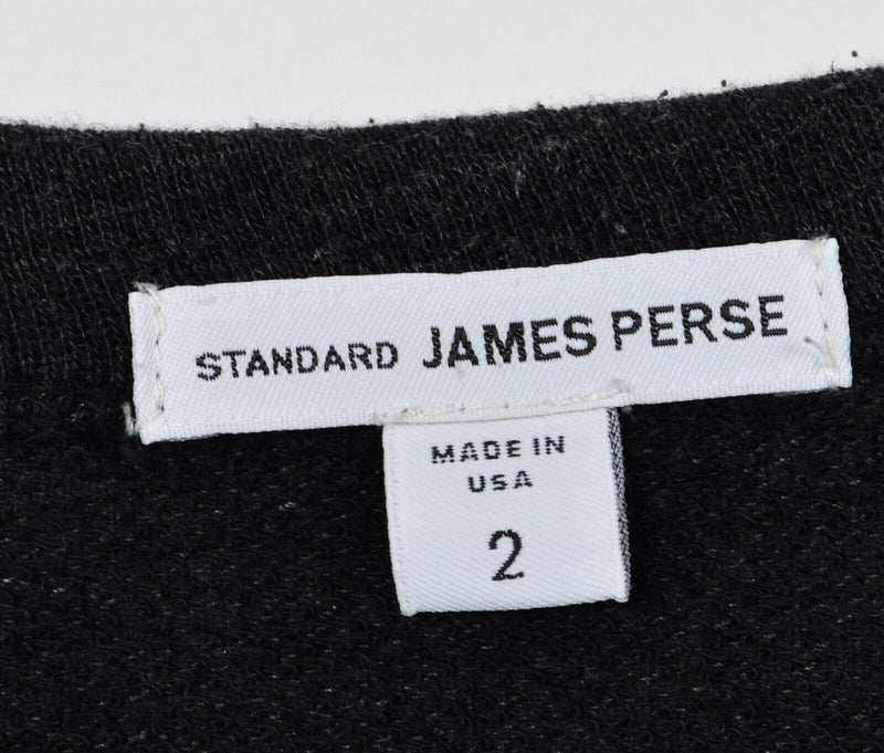 James Perse Standard Men's 2 (M) Dark Heather Gray USA Made Crew Neck Sweatshirt