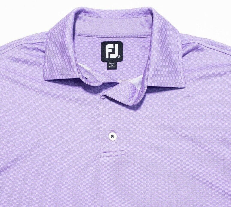 FootJoy Golf Polo Medium Men's Purple Check Wicking Stretch Performance