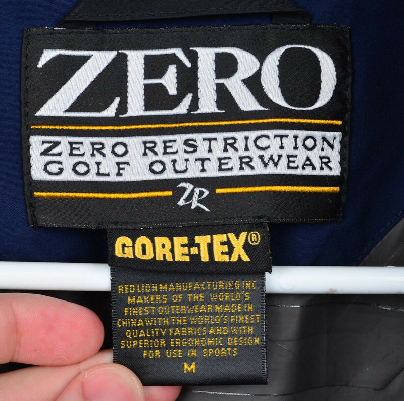 Zero Restriction Gore-Tex Men’s Sz Medium Full Zip Wind Rain Navy Golf Jacket