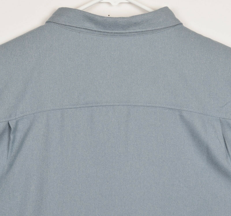 The North Face Men’s Sz Large Blue/Gray Polyester Nylon Hiking Pocket Shirt