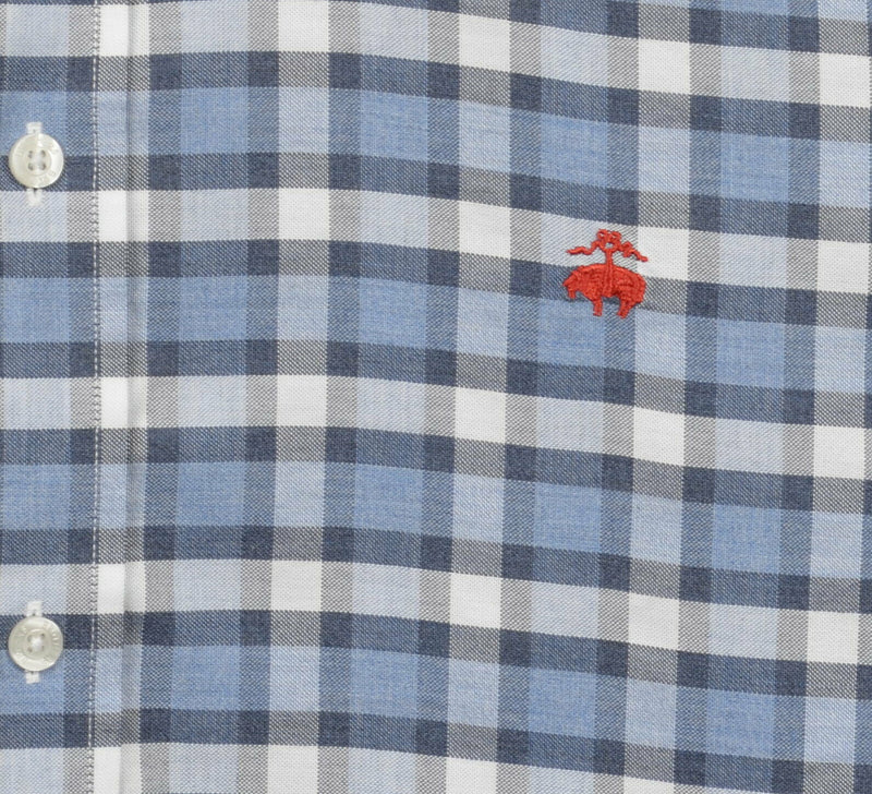 Brooks Brothers Men's XL Non-Iron Regent Blue Plaid Logo Button-Down Shirt