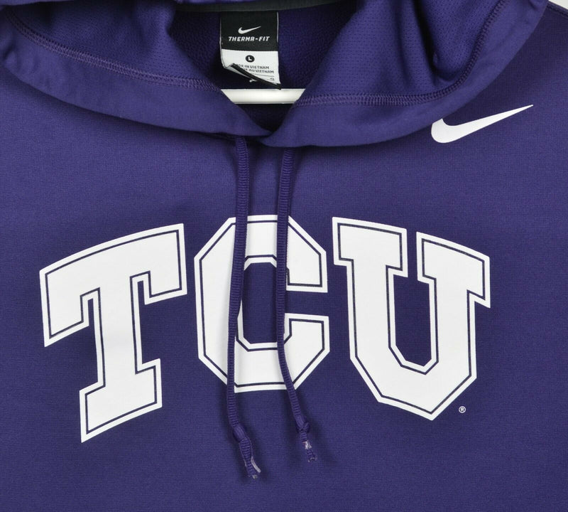 TCU Horned Frogs Men's Large Nike Therma-Fit Purple Pullover Hoodie Sweatshirt
