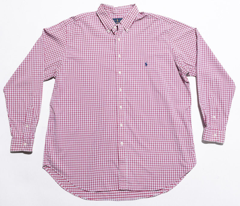 Polo Ralph Lauren Performance Shirt Men 2XLT Tall Nylon Wicking Button-Down Pink